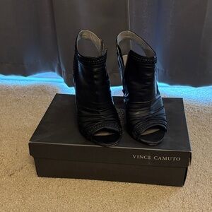 Vince Camuto Black Open-Toe Heeled Boots